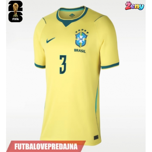 Lacne Ženy Futbalové dres Brazília Gabriel Magalhaes #3 MS 2026 Krátky Rukáv - Domáci